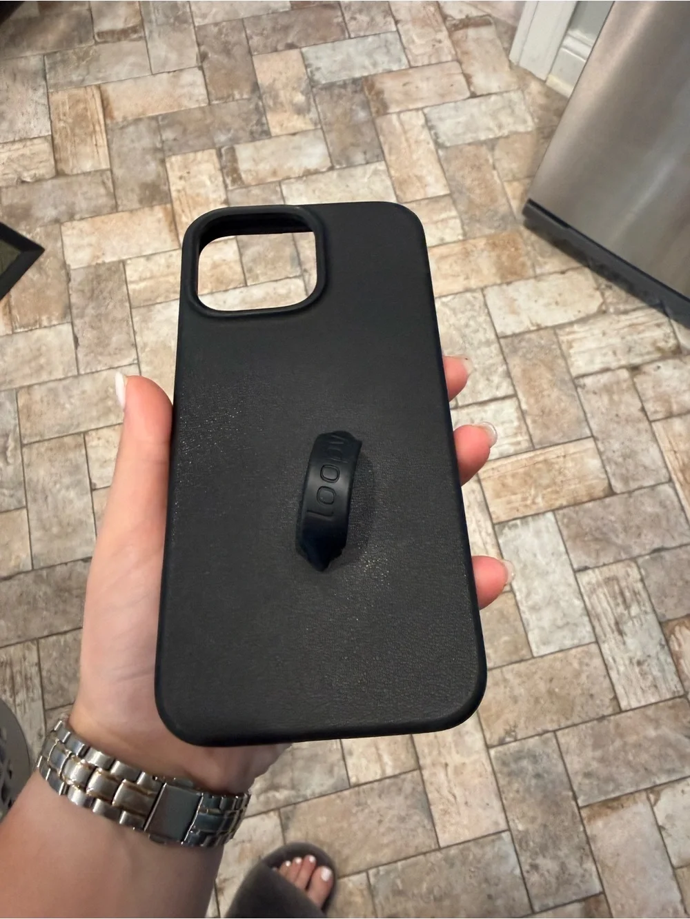 Loopy Pebbled “Leather Feel” Black Onyx - Apple iPhone 16 Pro Max Lefty Case
